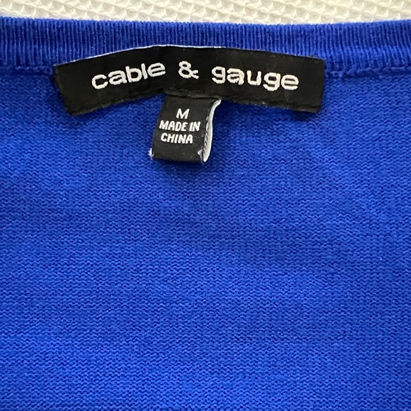 Cable & Gauge Blue Cardigan Sweater - Picture 2 of 3